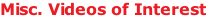Misc. Videos of Interest